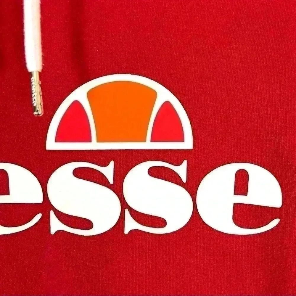 Ellesse Gottero Red W/ White Classic Logo Hooded Sweatshirt Size S - Picture 9 of 13